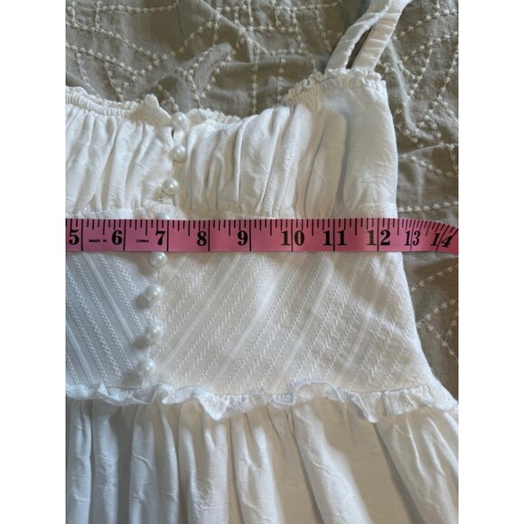 Milkmaid Corset babydoll S lined Midi Dress Fairy Coquette Western Coastal Boho - Picture 12 of 14